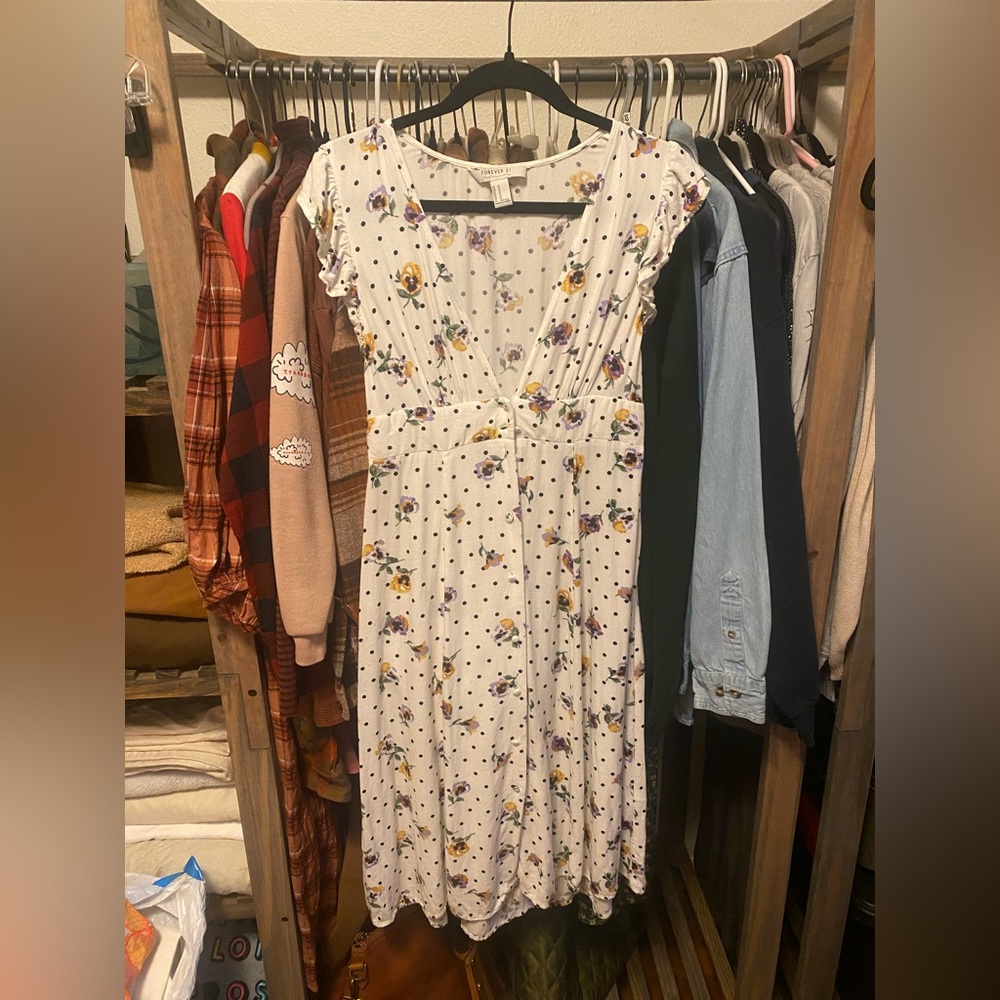 Charming Floral Polkadot Midi Maxi Summer Dress